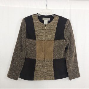 Vintage Jessica Howard Patch Faux Suede Blazer, Size 12, Brown